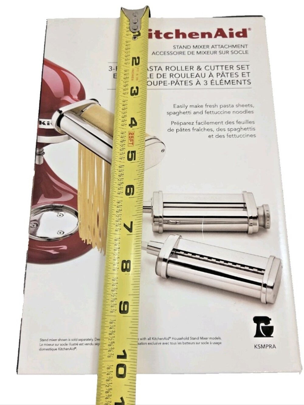 KitchenAid 3-PC Pasta Roller & Cutter Set Stand Mixer Attachment KSMPRA - Picture 13 of 13